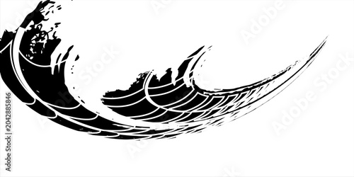 Konstfotografi Grunge tire tracks warp vector illustration