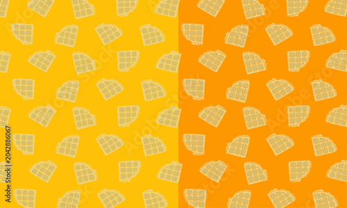 Canvastavla Doodle Waffle Seamless Pattern