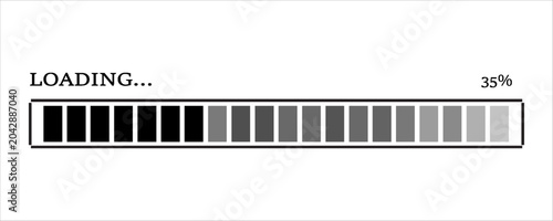 Fotografía 35% loaded loading bar vector illustration for websites and graphic resources