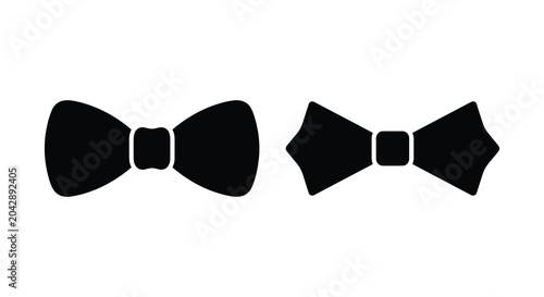Canvas Print two bow ties in black silhouette tie formal wear menswear fashion accessory cont