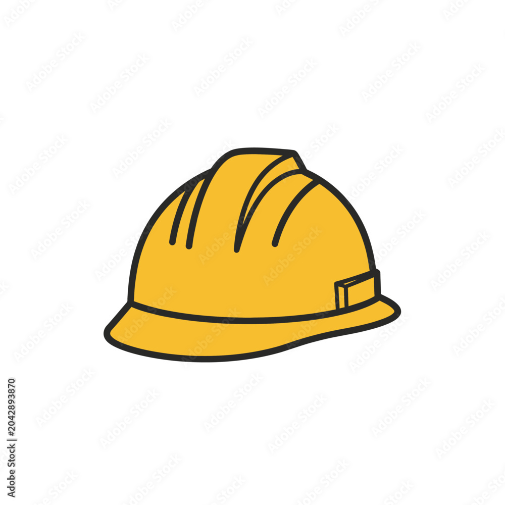 Fototapeta premium Yellow hard hat for construction worker safety on site