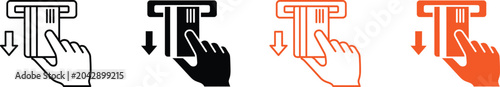 Photos Hand swiping down on a card reader icon