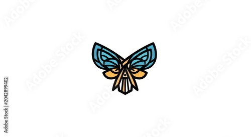 Colorful butterfly icon illustration.