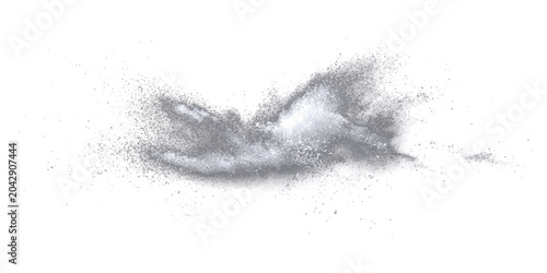 Schilderij op canvas Abstract formation swirling particle dust and powder burst, evoking motion dynamic energy disintegration