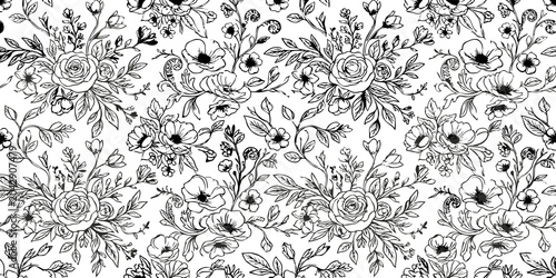 seamless floral repeat pattern design