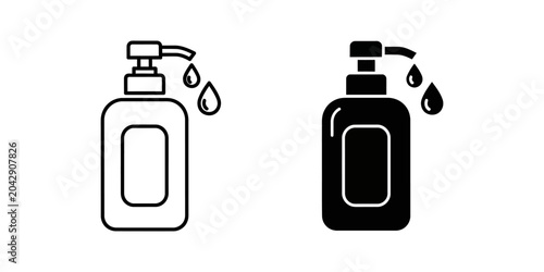 Foto Soap dispenser bottle vector icon set with water droplets dispenser sanitizer pr