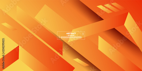Modern abstract orange gradient illustration background with 3D appearance and simple pattern. Cool and luxurious design. Vector EPS10.