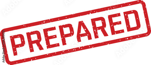 Obraz na plátne Prepared red stamp on white background readiness confirmation seal