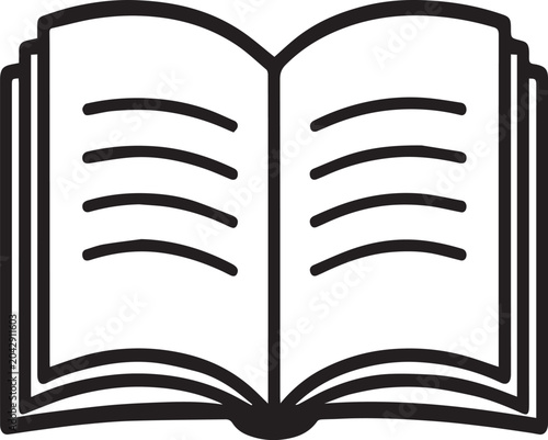 OBook Outline Icon Simple Education Vector Illustration