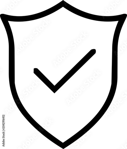 Secure Shield Check Line Icon