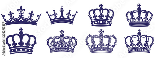 Tableau sur toile Royal crowns set with decorative ornate classic elements.