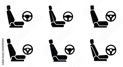 Foto Car seat icons flat vector vehicle seating