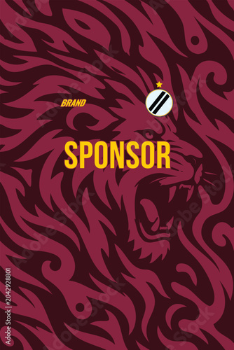 Roaring Lion Tribal Vector Pattern for Sublimation Sports Jersey Design
