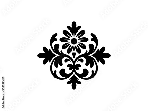 Floral Damask Pattern Element
