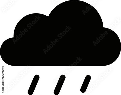 Rain Cloud Weather Symbol Illustration.