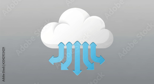 Rain Cloud with Raindrops Falling Down.