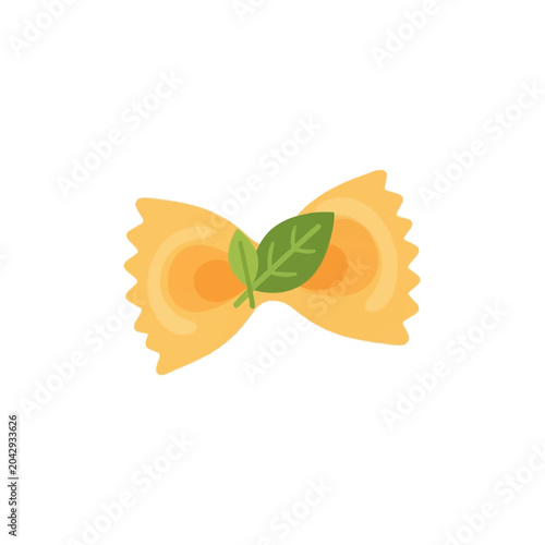 Ravioli with basil leaf on top.