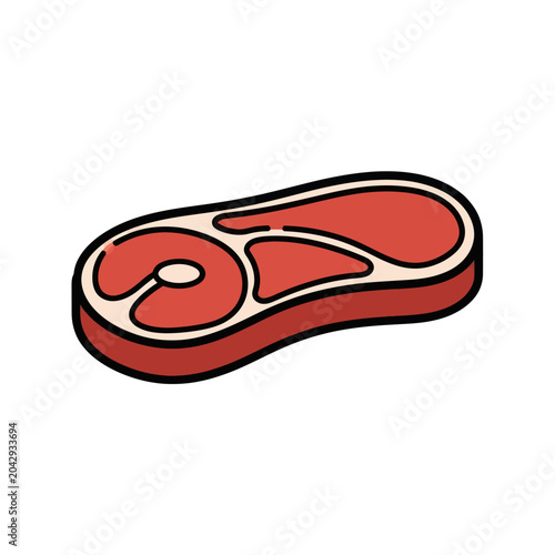 Raw Red Meat Steak Cut.