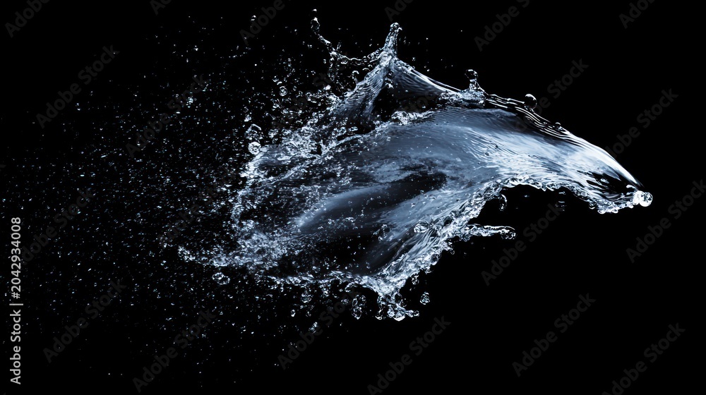 Obraz premium Water splash on black background