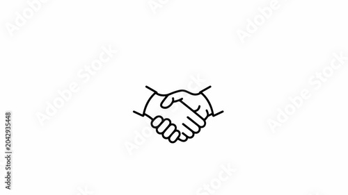business man Handshake Line Art Animation