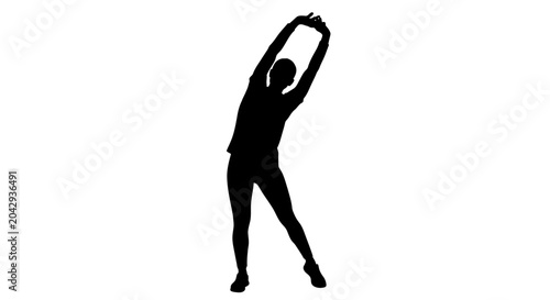 Person Stretching Sideways Silhouette.