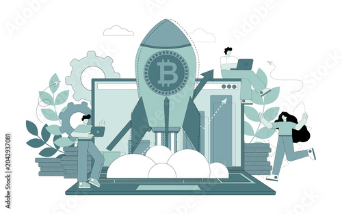 Vászonkép Bitcoin cryptocurrency
