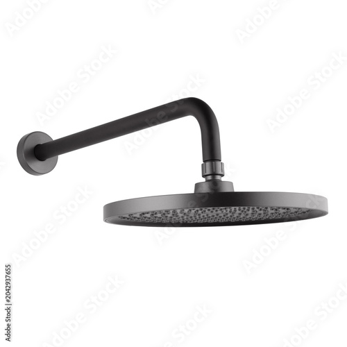 Fotografía Modern graphite shower head isolated on white background