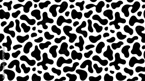 Black and white cow print pattern.