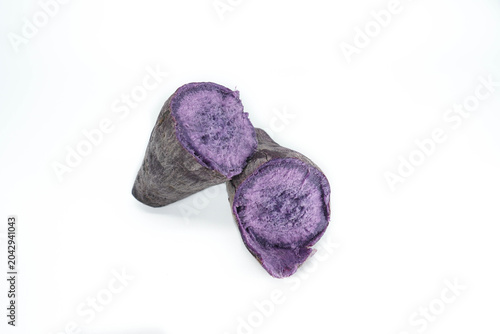Purple Sweet Potato Isolated on White Background