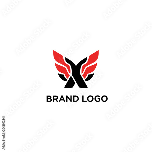 Obraz na plátne Red and Black Wings Logo.