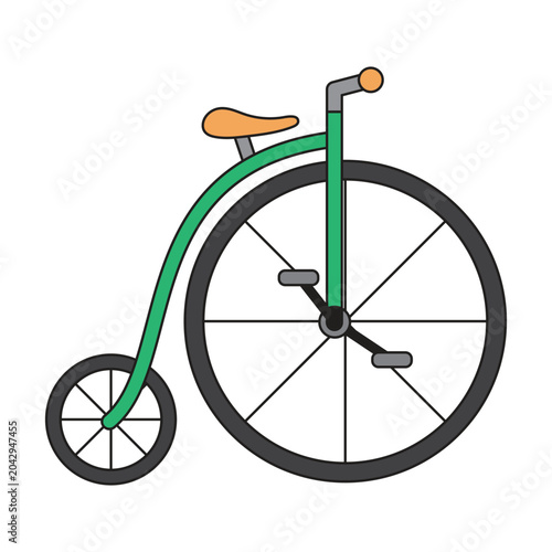 Penny Farthing bicycle element vector illustration for World Bicycle Day