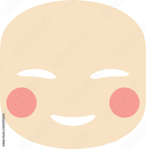 Canvas Print Pale smiling theatre mask with rosy cheeks illustration