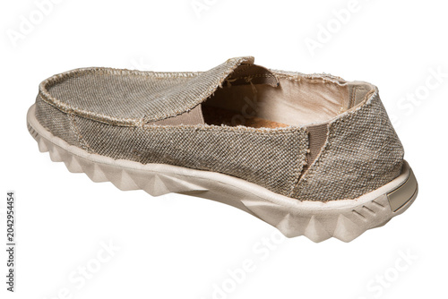 Tableau sur toile Men casual canvas slip-on loafer isolated on white background