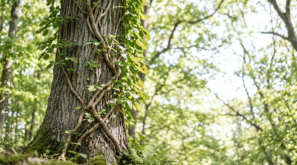 Obraz premium Climbing Vine Wrapped Around Tree Trunk