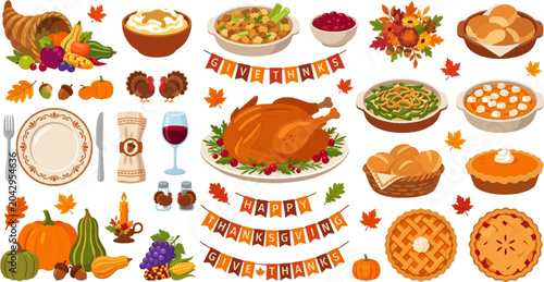 Festive Thanksgiving Dinner and Table Decor