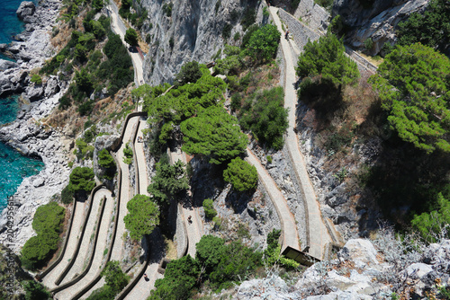 Tablou pe pânză Famous winding Via Krupp path on Capri cliffs