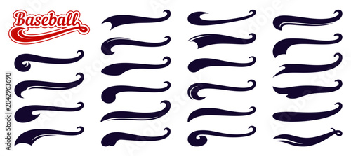Photography Retro sport swoosh and swash tail ribbons set