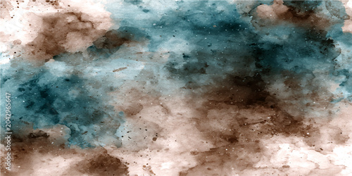 Foto Abstract watercolor texture with brown and teal colors creating an artistic and expressive backdrop