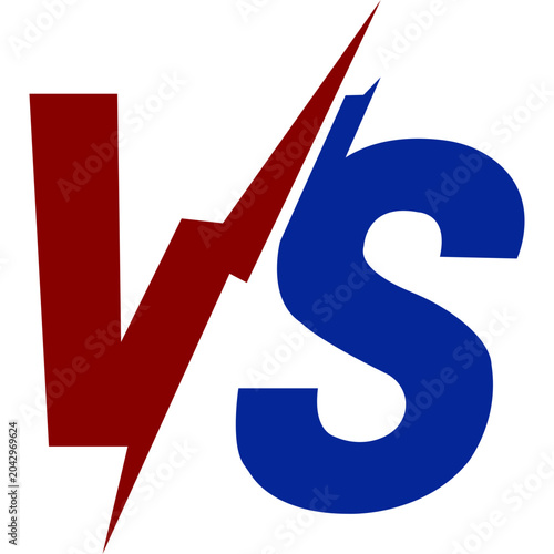 Schilderij op canvas VS Versus Icon Letter Element