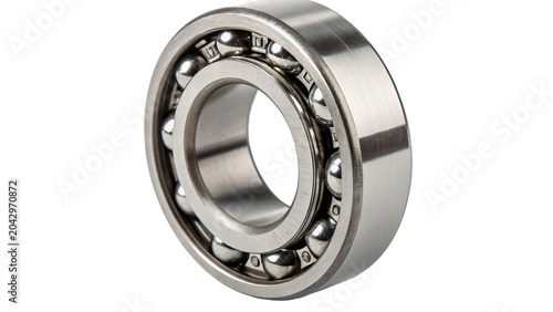 Schilderij op canvas Industrial steel metal double row roller ball bearing assembly on transparent ba