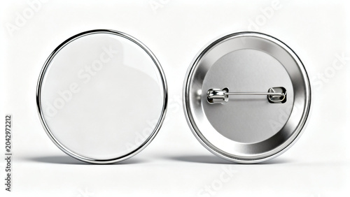 Professional Round Enamel Pin Badge Mockup with Front and Back Views