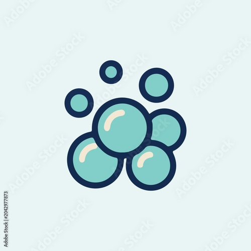 Floating water bubbles icon group for ocean and fresh water themes