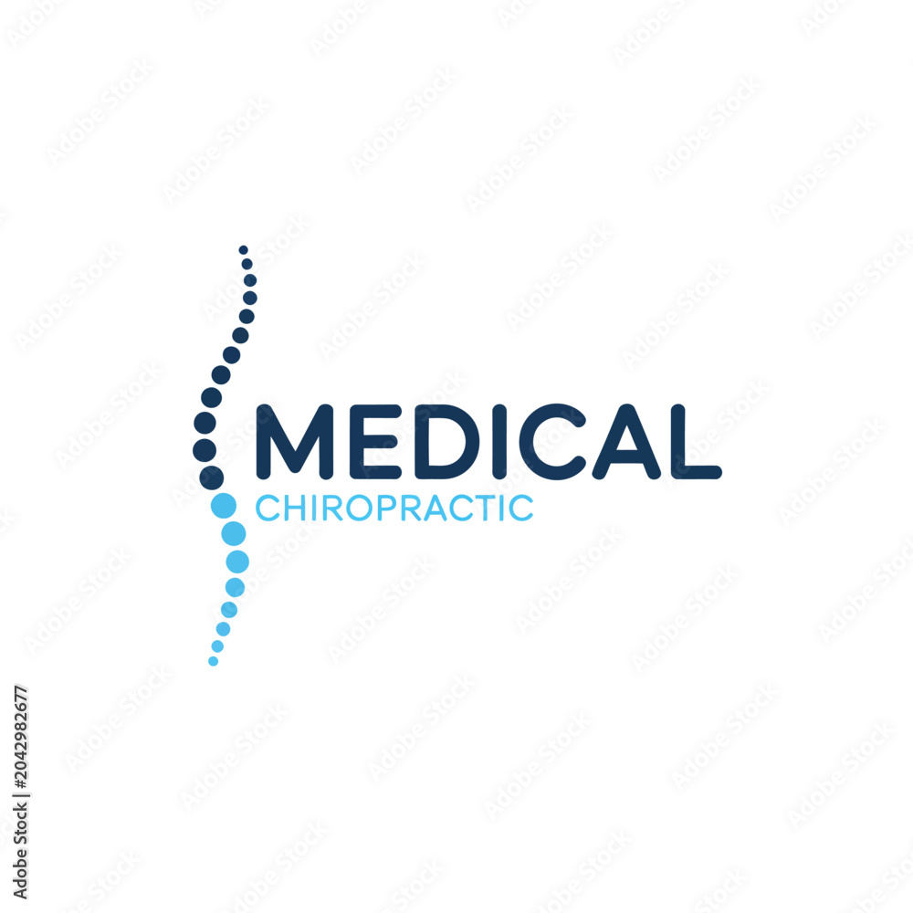 Fototapeta premium medical chiropractic logo design with spine silhouette