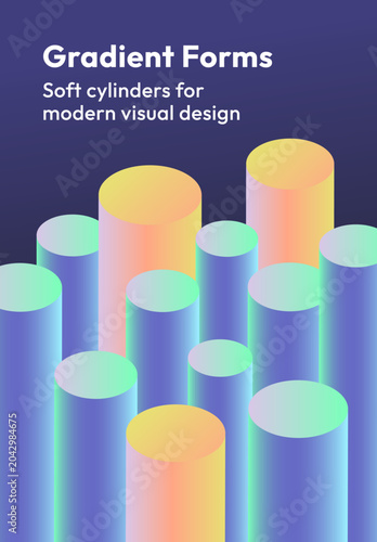Abstract Gradient Cylinder Poster Background