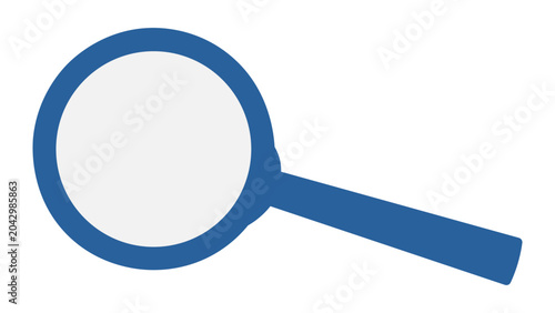Magnifying glass, blue icon, search symbol, vector graphic