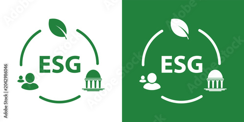 esg icons on white background