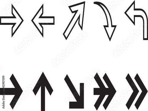 a_Modern_arrow_icon_co.epsModern Arrow Icon Collection Outline and Solid Vector Set