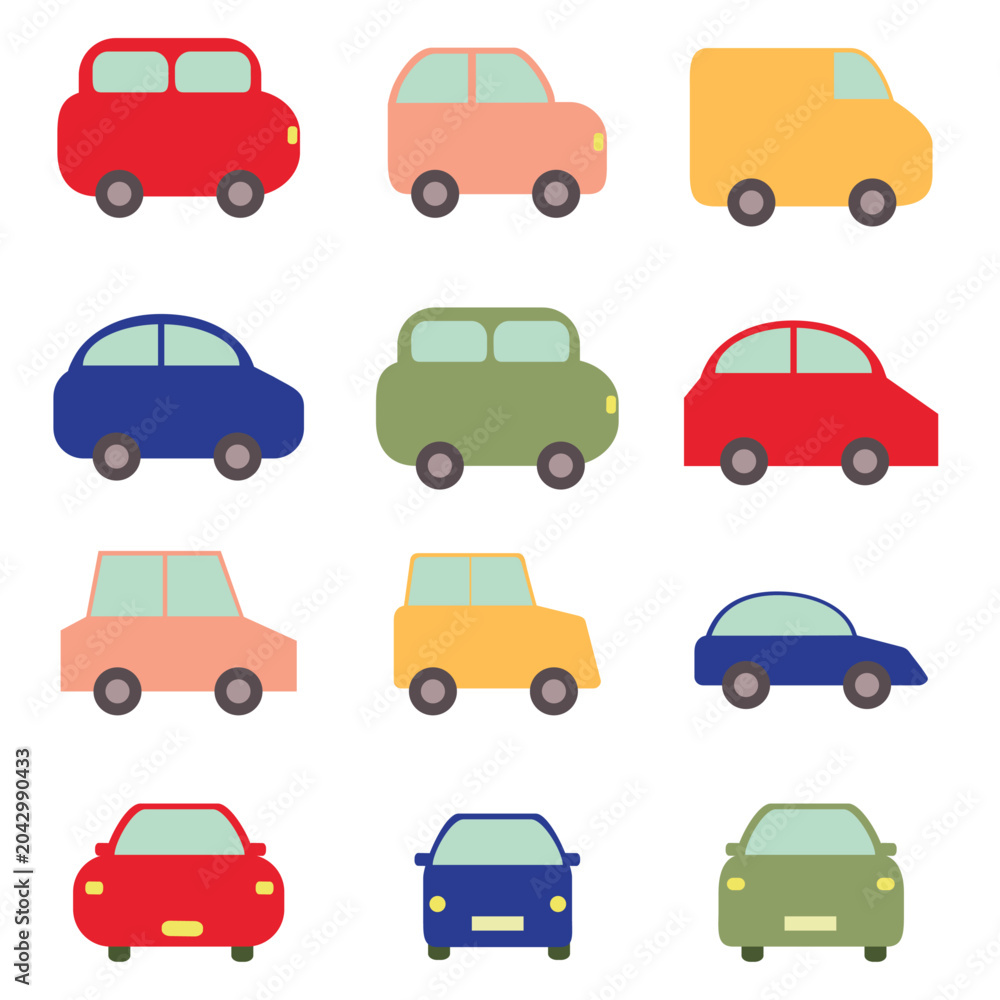 Fototapeta premium Simple automobile graphic element isolated on white background