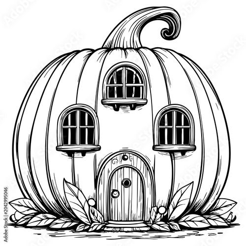 Pumpkin House With Windows