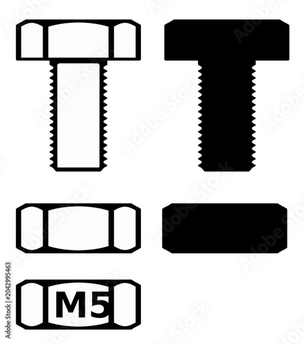 Hex Bolt and Hex Nut SVG